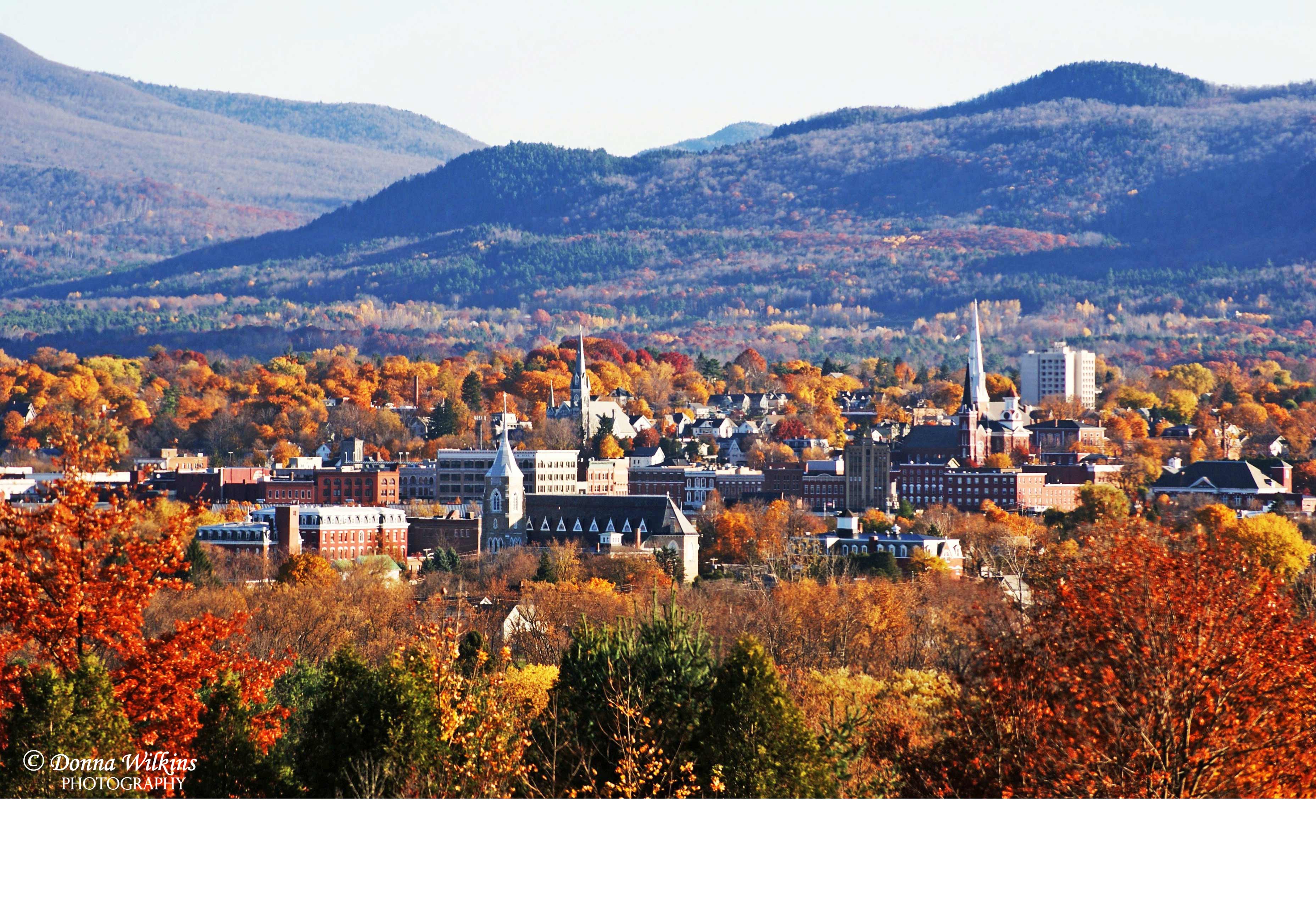 View Of Rutland Vermont During Fall